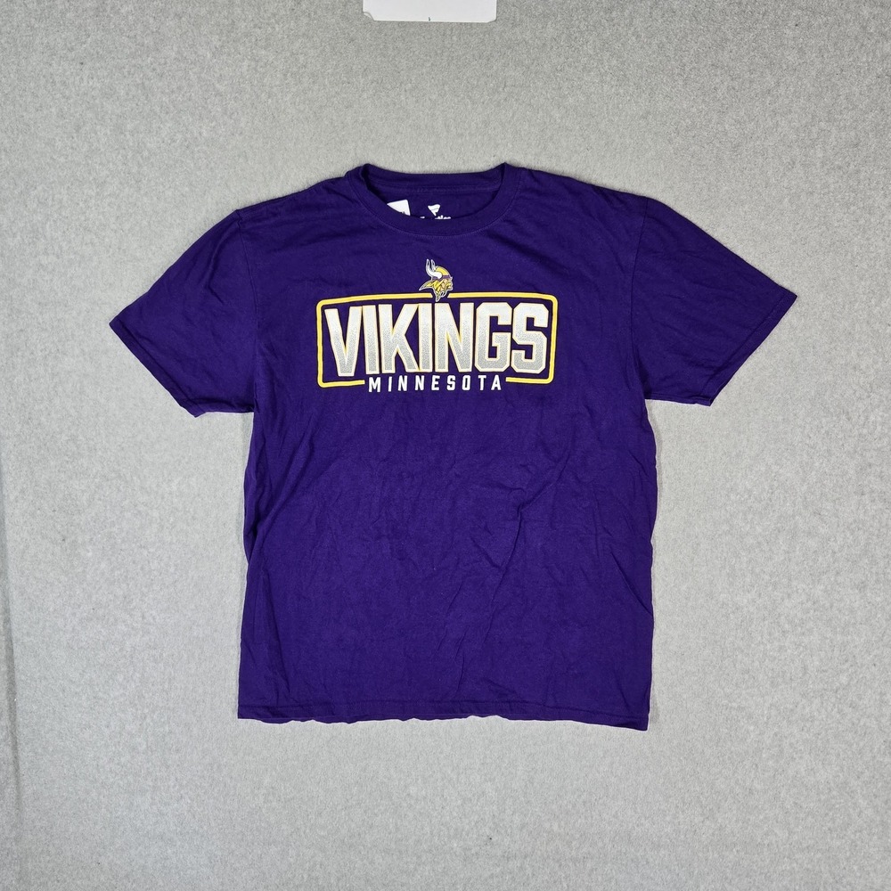 Minnesota Vikings Men Shirt L Purple Fanatics Graphic Team Logo Activewear